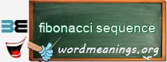 WordMeaning blackboard for fibonacci sequence